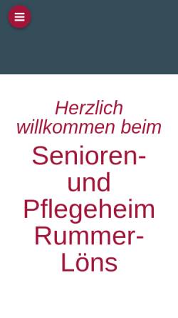Vorschau der mobilen Webseite www.seniorenheim-rummer-loens.de, Seniorenheim Rummer-Löns