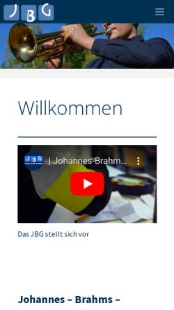 Vorschau der mobilen Webseite www.jbg-hamburg.de, Johannes-Brahms-Gymnasium