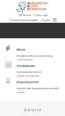 Vorschau der mobilen Webseite www.mrg-online.de, Margaretha-Rothe-Gymnasium