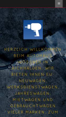 Vorschau der mobilen Webseite auto-woessner.de, Automobile und Anhänger Wössner