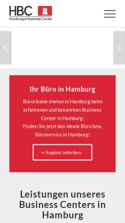 Vorschau der mobilen Webseite www.hbcgmbh.de, Hamburger Business Center