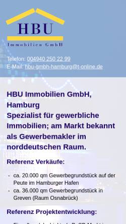 Vorschau der mobilen Webseite www.hbu-immobilien.de, HBU Immobilien GmbH