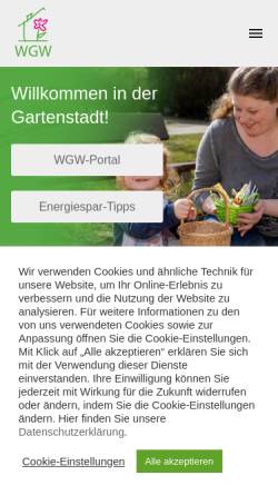 Vorschau der mobilen Webseite www.gartenstadt-wandsbek.de, Wohnungsbaugenossenschaft Gartenstadt Wandsbek eG