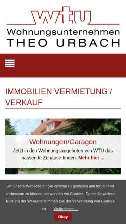 Vorschau der mobilen Webseite www.wtu.de, Wohnungsunternehmen Theo Urbach
