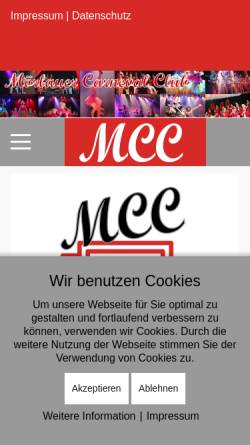Vorschau der mobilen Webseite www.mcc-ober-moerlen.de, Mörlauer Carneval Club