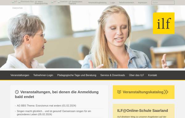 Vorschau von www.ilf-saarbruecken.de, ILF Institut für Lehrerfort- und -weiterbildung