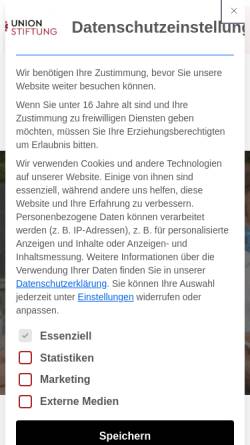 Vorschau der mobilen Webseite www.unionstiftung.de, Union Stiftung