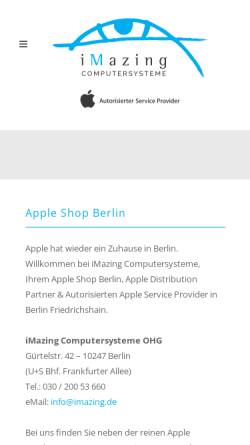 Vorschau der mobilen Webseite imazing.de, iMazing Computersysteme oHG