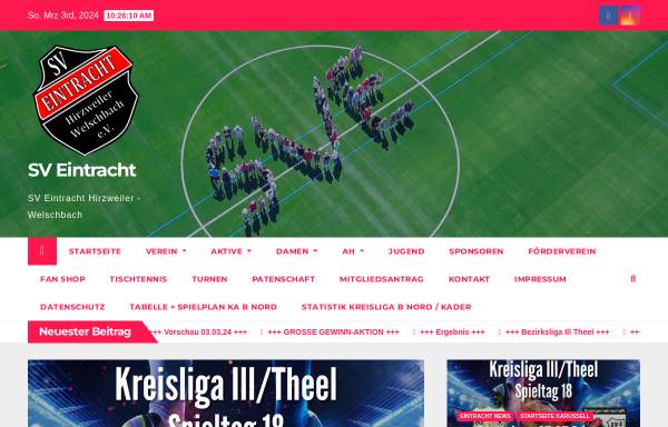 Vorschau von www.sveintracht.net, SV Eintracht Hirzweiler-Welschbach