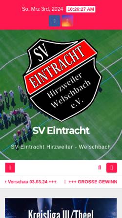 Vorschau der mobilen Webseite www.sveintracht.net, SV Eintracht Hirzweiler-Welschbach