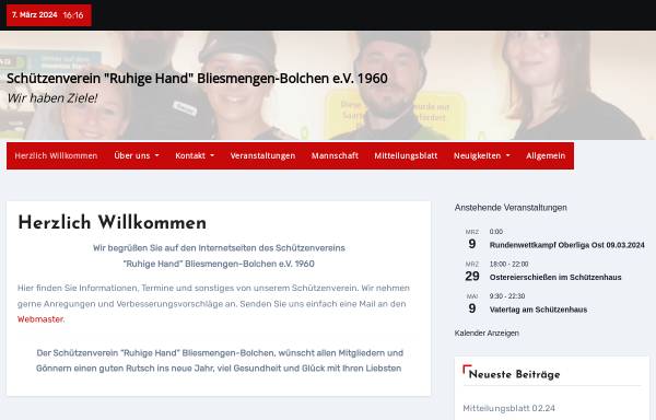 Vorschau von www.svbliesmengen.de, Schützenverein Ruhige Hand Bliesmengen-Bolchen e.V.