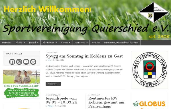 Vorschau von www.svquierschied.de, SpVgg Sportvereinigung Quierschied e.V.