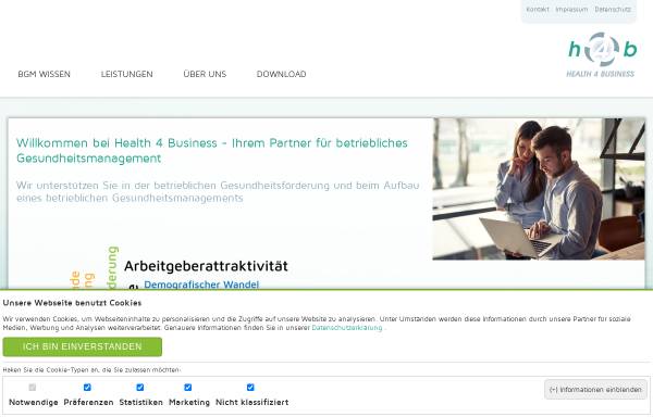 Vorschau von www.health4business.de, Health 4 Business GmbH