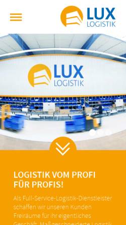 Vorschau der mobilen Webseite www.luxlogistik.de, LUX Logistik e.K.