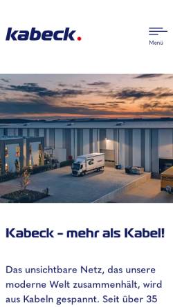 Vorschau der mobilen Webseite www.kabeck.de, Kabeck Hans Dieter Becker GmbH