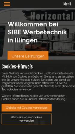 Vorschau der mobilen Webseite www.sibe.de, Sibe Werbetechnik