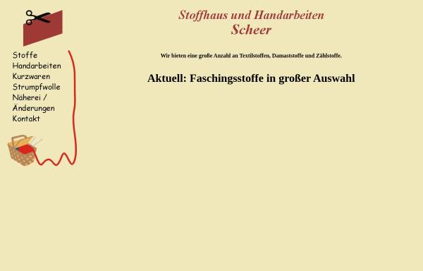 Vorschau von www.stoffhaus-scheer.de, Stoffhaus und Handarbeiten Ruth Scheer