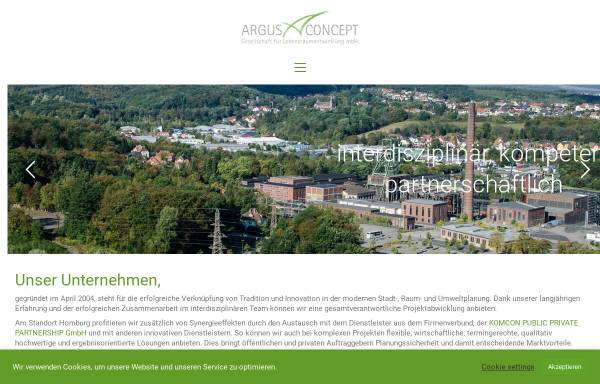 Vorschau von www.argusconcept.com, Argus Concept Ingenieurgesellschaft für angewandte Raum-, Grün-, Umwelt- u. Stadtplanung mbH