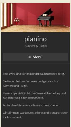 Vorschau der mobilen Webseite www.pianino.net, Pianino Daniela Schmitt-Garnies Uchtelfangen