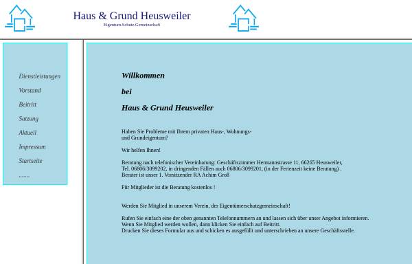 Vorschau von www.haus-und-grund-heusweiler.de, HuG Haus und Grund e.V.