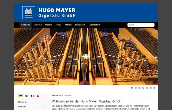Vorschau von www.orgelbau-mayer.de, Hugo Mayer Orgelbau GmbH