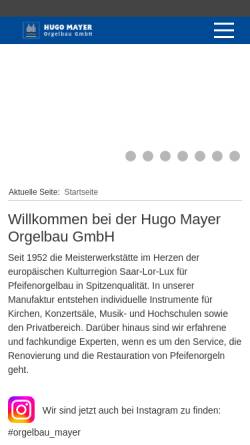 Vorschau der mobilen Webseite www.orgelbau-mayer.de, Hugo Mayer Orgelbau GmbH