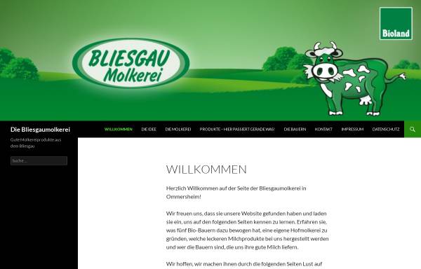 Vorschau von www.bliesgaumolkerei.de, Bliesgau Molkerei Saarpfälzische Bio-Höfe GmbH Ommersheim
