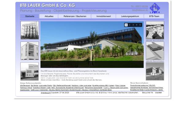 Vorschau von www.btblauer.de, BTB Bautechnisches Büro Dipl.-Ing.(FH) Peter Lauer Mitlosheim