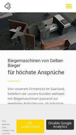 Vorschau der mobilen Webseite www.gelber-bieger.com, Gelber-Bieger GmbH