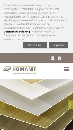 Vorschau der mobilen Webseite www.homanit.de, Homanit Werk