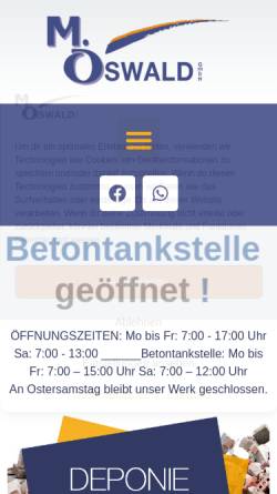 Vorschau der mobilen Webseite www.m-oswald-gmbh.de, M.Oswald GmbH