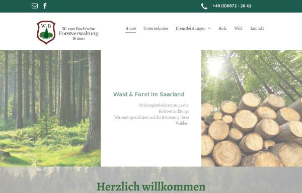 Vorschau von www.vonbochforst.de, Wendelin von Boch-Gallhau'sche Forstverwaltung Britten