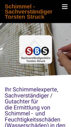 Vorschau der mobilen Webseite www.schimmelgutachter-struck.de, Sachverständigenbüro T. Struck