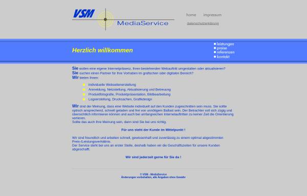 Vorschau von www.vsmediaservice.de, VSM Mediaservice Norbert Schmidt