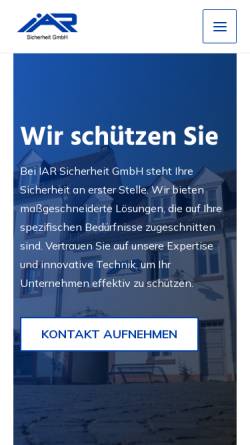 Vorschau der mobilen Webseite www.iar-sicherheit.de, IAR Industrie- und Anlagenschutz Rosenfeldt, Lautenbach