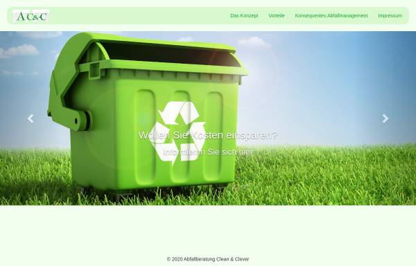 Vorschau von www.acundc.de, AC&C Abfallberatung Clean und Clever Dipl.-Kfm. Peter Stolz