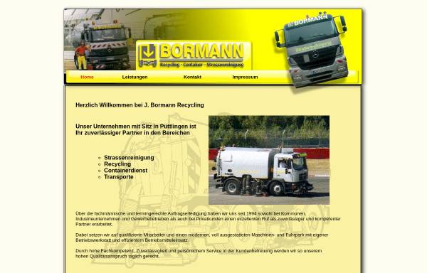 Vorschau von www.bormann-strassenreinigung.de, Jens Bormann Recycling