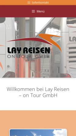 Vorschau der mobilen Webseite www.laybus.de, Lay Reisen on Tour GmbH