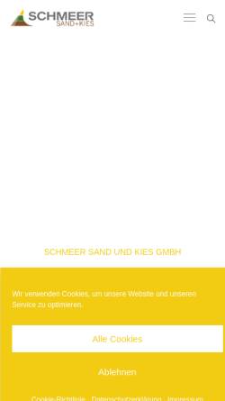Vorschau der mobilen Webseite www.sandundkies.de, Sand- und Kieswerke Ludwig Schmeer GmbH
