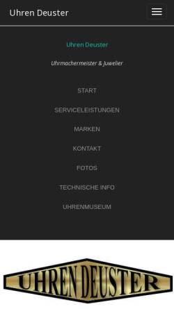 Vorschau der mobilen Webseite www.uhren-deuster.de, Uhren Deuster
