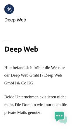 Vorschau der mobilen Webseite deepweb.de, Deepweb GmbH Göttelborn