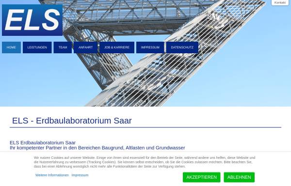Vorschau von www.erdbaulaborsaar.de, ELS Erdbaulaboratorium Saar GmbH