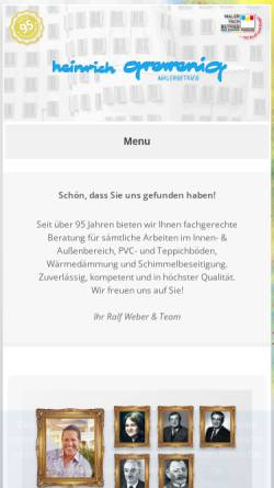 Vorschau der mobilen Webseite www.maler-grewenig.de, Malerbetrieb Heinrich Grewenig GmbH