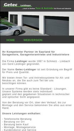 Vorschau der mobilen Webseite www.getec-saar.de, Getec Gerd Leidinger Limbach