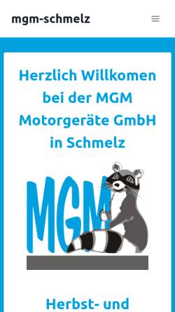 Vorschau der mobilen Webseite www.mgm-schmelz.de, MGM Reinigungssysteme GmbH