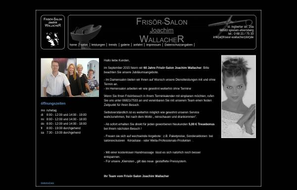 Vorschau von www.friseur-wallacher.de, Frisörsalon Joachim Wallacher