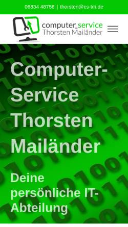Vorschau der mobilen Webseite computer-service.saarland, BT-Computer Thorsten Mailänder Hostenbach