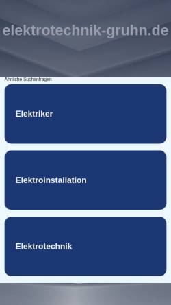 Vorschau der mobilen Webseite www.elektrotechnik-gruhn.de, Elektrotechnik Gruhn GmbH
