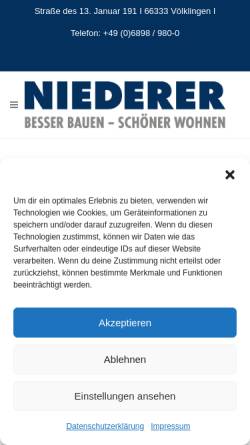 Vorschau der mobilen Webseite www.fliesenhandel-wadgassen.de, Fliesenhandel an der Cristallerie GmbH