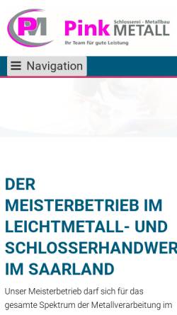 Vorschau der mobilen Webseite www.schlosserei-pink.de, Schlosserei Josef Pink GmbH